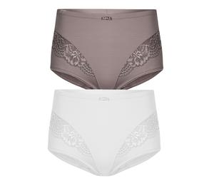 Miederslip SUSA "2er Pack Miederslip London", Damen, Gr. 40, bunt (frosty lavender weiß), Stoff, Obermaterial: 75% Polyamid PA. 25% Elasthan EL., Unterhosen (89900726-40) frosty lavender weiß