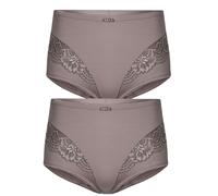 Miederslip SUSA "2er Pack Miederslip London", Damen, Gr. 40, lila (frosty lavender frosty lavender), Stoff, Obermaterial: 75% Polyamid PA. 25% Elasthan EL., Unterhosen (38969654-40) frosty lavender fr
