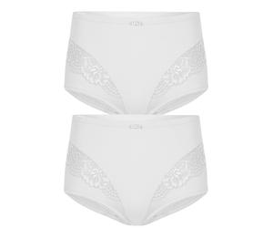 Miederslip SUSA "2er Pack Miederslip London", Damen, Gr. 42, weiß (weiß weiß), Stoff, Obermaterial: 75% Polyamid PA. 25% Elasthan EL., Unterhosen (91020962-42) weiß weiß