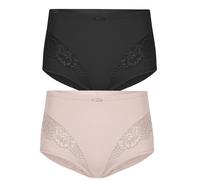 Miederslip SUSA "2er Pack Miederslip London", Damen, Gr. 44, bunt (nude schwarz), Stoff, Obermaterial: 75% Polyamid PA. 25% Elasthan EL., Unterhosen (92704915-44) nude schwarz