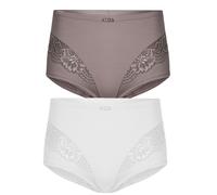 Miederslip SUSA "2er Pack Miederslip London", Damen, Gr. 46, bunt (frosty lavender weiß), Stoff, Obermaterial: 75% Polyamid PA. 25% Elasthan EL., Unterhosen (89900726-46) frosty lavender weiß