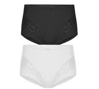 Miederslip SUSA "2er Pack Miederslip London", Damen, Gr. 52, bunt (schwarz weiß), Stoff, Obermaterial: 75% Polyamid PA. 25% Elasthan EL., Unterhosen (76463244-52) schwarz weiß
