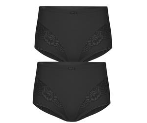 Miederslip SUSA "2er Pack Miederslip London", Damen, Gr. 52, schwarz (schwarz schwarz), Stoff, Obermaterial: 75% Polyamid PA. 25% Elasthan EL., Unterhosen (58759804-52) schwarz schwarz