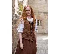 Miederweste mit Stickerei Tabakbraun "Selma" XL