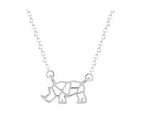 MIELEU Anhänger Halskette Kleines Einhorn Nashorn Anhänger Halskette Damen Einfache ethnische Berühmte Schmuck Tier Kette Halskette Schmuck Geschenke