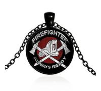 MIELEU Anhänger Halskette Rettung Feuerwehrmann Halskette Feuerwehrmann Anhänger Feuerwehrmann Schmuck Feuerwehr Anhänger Halskette Cabochon Schmuck