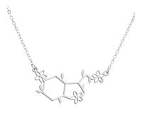 MIELEU Anhänger Halskette Serotonin Halskette Serotonin Molekül Halskette Chemie Wissenschaft Chemie Wissenschaft Halloween Party Schmuck Geschenk