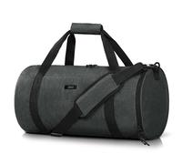 MIER Turnbeutel, runde Reisetasche mit Schuhfach und Nasstasche, leichte Reisetasche für Männer und Frauen, Workout, Fitness, Reisen, Sport, 24 l, grau dunkel, 24L, Casual