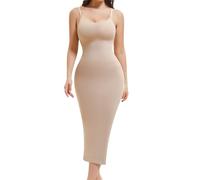 Miguofan Shapewear-Kleid für Damen, voller Slip-Unterkleid, Bauchkontrolle, Bodyshaper, langes Camis-Kleid zum Abnehmen (US, Alpha, Medium, Regular, Regular, Beige)