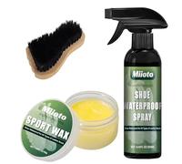 Miioto Schuh Imprägnierspray, Impregnierungsspray Schuhe Universal, Schuhimpregnierspray 250ml + Sport Wax 50g, Imprägnierspray Schuhe für Wanderschuhe, Lederschuhe, Glattleder, Imprägnierung Pflege