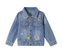 Miipat Jeansjacke Mädchen Stickerei Mode Kleinkind Jeans Jacke Kinder Denim Jacken für Mädchen 110 3-4 Jahre