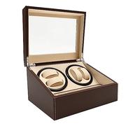 MIIWWOWO Automatik Uhrenbeweger Box Watch Winder Uhrendreher Automatikuhren Watch Box PU Leder Luxuriöser Uhrenaufbewahrung mit 4 Uhrenbewe & 6 Uhren, Leiser Motor
