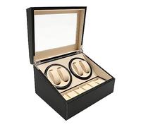 MIIWWOWO Automatik Uhrenbeweger Watch Winder Uhrenbox Automatikuhren Uhrenständer, 4+6 PU Leder Uhrendreher Automatikuhren Watch Box Leiser Uhrenbeweger