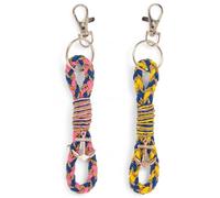 MIJOMA 2er Set Schlüsselanhänger mit Anker - Maritimer Schlüsselring mit Karabiner - Handgeflochtene Schlüsselbänder (Strandfarben)