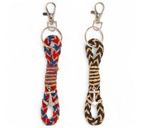 MIJOMA 2er Set Schlüsselanhänger mit Anker - Maritimer Schlüsselring mit Karabiner - Handgeflochtene Schlüsselbänder (Küstenklassiker)