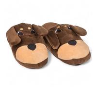 MIJOMA Kuschel-Hausschuhe Dackel mit beweglichen Ohren - Flauschige Pantoffeln mit innovativer Luft-Pumpfunktion (Braun, EU Schuhgrößensystem, Erwachsene, Damen, Numerisch (von/bis), M, 39, 40)