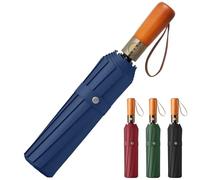 Mijova Faltbarer Regenschirm, Auf-Zu-Automatik Taschenschirm, Leichtes Design, Winddicht und Regenfest Klappschirm für Männer und Frauen (blau)