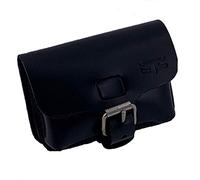 MIKA 28060401 - Gürteltasche S aus Echt Leder/Sattelleder mit unterteiltem Hauptfach und 2 Gürtelschlaufen, Hüfttasche im Querformat, Belt Pouch in schwarz, Taillentasche ca. 12 x 4 x 9 cm