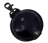 MIKA 28063901 - Schlüsselanhänger groß aus Echt Leder/Sattelleder, Mini Geldbörse als Schlüsseletui mit Münzfach mit Druckknopf, Schlüsselbörse für Kleingeld in schwarz, Schlüsseltasche Ø ca. 9 cm