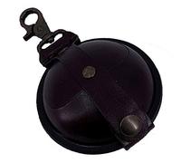 MIKA 28063902 - Schlüsselanhänger groß aus Echt Leder/Sattelleder, Mini Geldbörse als Schlüsseletui mit Münzfach mit Druckknopf, Schlüsselbörse für Kleingeld in braun, Schlüsseltasche Ø ca. 9 cm