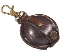 MIKA 28071102 - Mini Schlüsselanhänger aus Echt Leder/Sattelleder, Geldbörse als Schlüsseletui mit Münzfach mit Druckknopf, Schlüsselbörse für Kleingeld in braun, Schlüsseltasche Ø ca. 5 cm