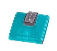 Mika Damengeldbörse zweifarbig Leder 9x10x2cm türkis