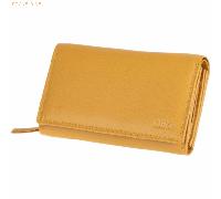 Mika Damengeldbörse Leder ca 15x 10,5x4,5cm gelb