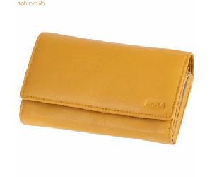 Mika Damengeldbörse Leder ca 17x10x4,5cm gelb