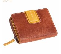 Mika Damengeldbörse zweifarbig Leder 13x9,5x3,5cm braun