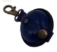 Mika Mini Schlüsselanhänger / Kleingeldbörse Sattelleder 5cm blau