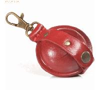 Mika Mini Schlüsselanhänger / Kleingeldbörse Sattelleder 5cm rot