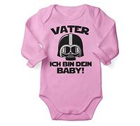 miKalino Babybody mit Spruch für Jungen Mädchen Unisex Langarm Vater - ich bin Dein Baby! | handbedruckt in Deutschland | Handmade with love, Farbe:rosa, Grösse:68