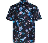 MIKENKO Lustiges Hawaii-Hemd für Herren, Sterne, Raumschiff, Wars, Button-Down-Shirt, Herren, Sommer, kurzärmelig, Button-Up-Shirts für Herren, XXXL, Stw Black 06