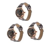 Mikikit 3-teilige Schicke Damen-Armbanduhr Exquisite Optik Und Elegantes Design Für Party Casual Und Freizeit