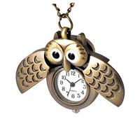 Mikikit Eule Taschenuhr Retro Antik Messing Analoge Kettenuhr Kreatives Design Für Herren Damen Geschenk