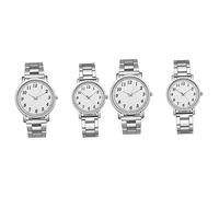 Mikikit Für Kinder 4 Stück Ihre Legierung Edelstahl Modern Paare Männer Freizeit Romantisch Seine Liebhaber Uhr Armbanduhren Armbanduhr en Universell Männlich Paar Für