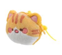 Mikikit Kleiner Münzgeldbörse Katze Plüsch Weich mit Schlüsselanhänger Kleine Geldbörse Mädchen Cartoon Kleiner Münzbeutel für Alltag Tasche Zubehör