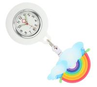 Mikikit Regenbogen Clip an Uhr mit Silikonhülle und Abnehmbarem Deckel | Leichtes Design, Ablesbar und Waschbare Hülle, Geschenk für Frauen und Mädchen