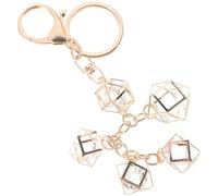 Mikikit Strass Schlüsselanhänger Rautenform mit Schlüsselring für Auto und Tasche 1 Stück Silberfarbene Akzente für Frauen
