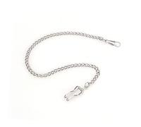 Mikikit Uhrenkette Taschenuhrkette Silber Versilberte Kette für Taschenuhr mit Schlüsselanhänger Robuste Karabinerbefestigung Leicht Stabile Konstruktion für Herren und Taschenuhrenträger