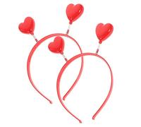 Mikinona 2 Stück-pack Herz Haarreifen aus Kunststoff Festliches Valentinstag Haarband Rotes Pailletten Stirnband für Party und Hochzeit