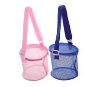 Mikinona 2 Stück Strandspielzeug Aufbewahrungstasche Mesh Beach Organizer Leicht Tragbar Große Kapazität Für Outdoor Sandspielzeug Kosmetik Waschutensilien