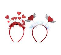 Mikinona 2 Stück Teiliges Party Haarschmuck Stirnband mit Flügeln Haaraccessoires für Valentinstag Süßes Cartoon Design für Themenpartys