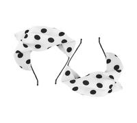 Mikinona 2 Stücke Klassische Halb Baskenmütze Stirnband Runde Punkte Komfortable Stoff Stirnband Für Frauen Haar Band Kirche Kostüm Weiß