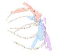 Mikinona 3 Stück Haarreif mit Schleife und Perlen Schmales Leichtes Stirnband aus Zartem Band Eleganter Haarschmuck für Frauen und Mädchen Komfortabel für Ganztägiges Tragen Modisch und Süß