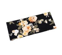 Mikinona 4 Stück Elastisches Damen Fitness Haarband Mit Blumenmuster Sport Stirnband Für Yoga Laufen Tennis Rutschfestes Haar Accessoire Mit Knöpfen in Schwarz Türkis Rosa Grau Weiß