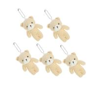 Mikinona 5 Stück Teiliges Mini bären anhänger Weichem Plüsch Leichter DIY Schlüsselanhänger und Taschenanhänger Tragbare Bären deko für Rucksack Handtasche Geschenk Robust und Kompakt