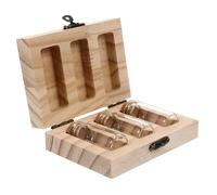 Mikinona Aufbewahrungsbox aus Holz zur Sicheren Aufbewahrung von Nabelschnur Milchzähnen und Segenswünschen Inklusive 3 Fächern für Kinder und Neugeborene