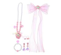 Mikinona Mädchen Schmuckset Prinzessin Meerjungfrau Zubehör Set mit Muschel-haarspangen Perlenarmband Ring Ohrringe für Rollenspiel Geburtstagsfeiern