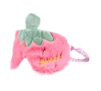 Mikinona Plüsch Schlafmaske Erdbeer Design Cartoon Augenmaske Lichtblockierend Atmungsaktiv mit Elastischem Band für Bequemen Schlaf und Natürliche Verdunkelung für Damen und Herren